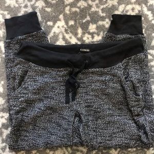 Express Joggers - Black and White Marled Fabric